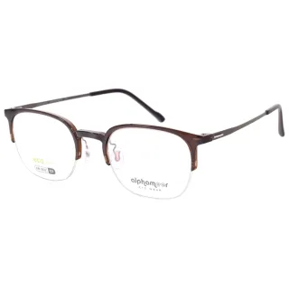 【Alphameer】Slim系列 眉型半框光學眼鏡(透深棕#AM3632 C2)