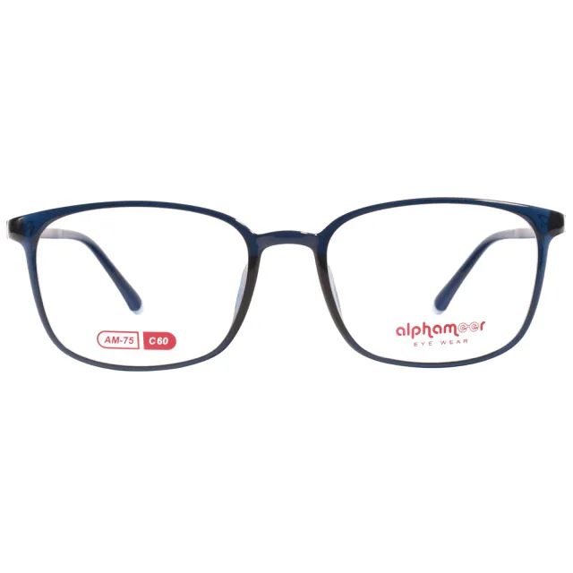 【Alphameer】經典系列 方框光學眼鏡(透藍綠#AM75 C60)