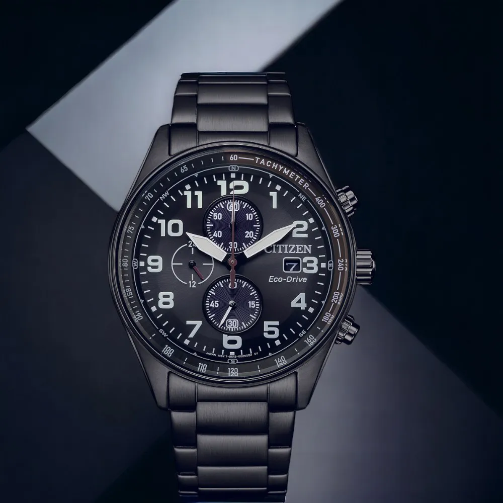 【CITIZEN 星辰】光動能 三眼計時腕錶-42.5mm(CA0775-79E)
