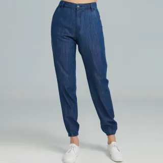 【BOBSON】女款高腰縮口直筒褲(8222-53)