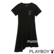 【PLAYBOY】不規則A字顯瘦氣質洋裝(黑色)