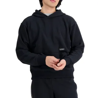 【NEW BALANCE】簡約LOGO棉質連帽長袖上衣_MT33540BK_男性_黑色