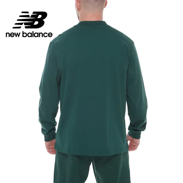 【NEW BALANCE】NB 學院風LOGO大學T/長袖上衣_MT33552NWG_男性_綠色(美版 版型偏大)