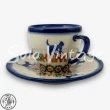 【SOLO 波蘭陶】Vena 波蘭陶 100ML 濃縮咖啡杯盤組 柵欄藍貓系列
