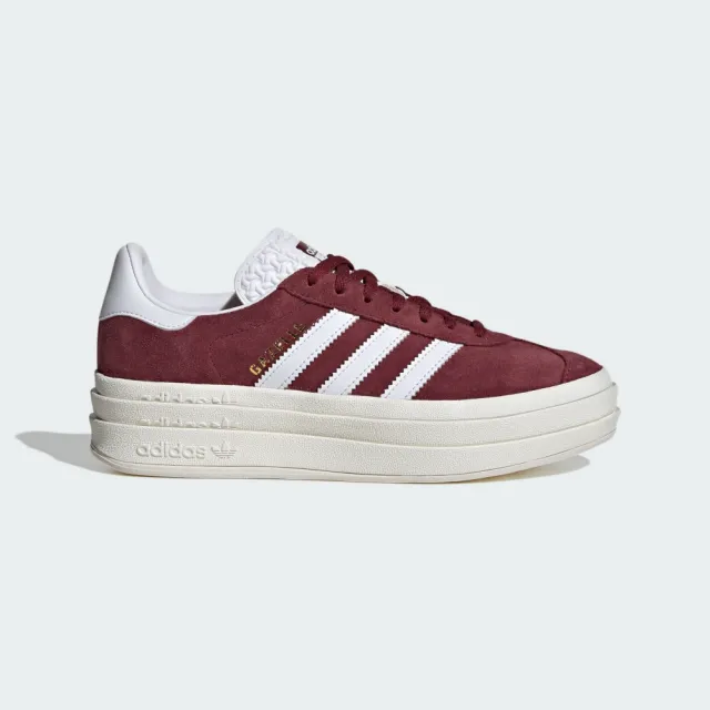 【adidas 愛迪達】GAZELLE BOLD 運動休閒鞋(HQ6892 ORIGINALS 休閒鞋 酒紅色)