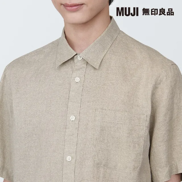 【MUJI 無印良品】男亞麻水洗短袖襯衫(共4色)