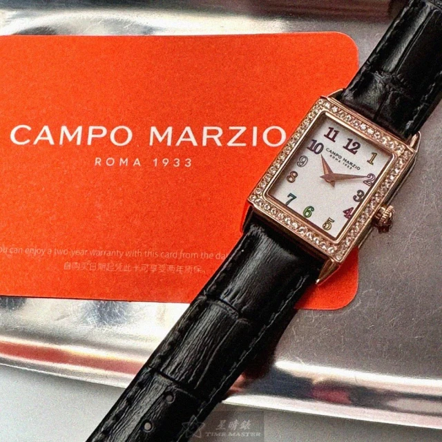 【CAMPO MARZIO】CampoMarzio手錶型號CMW00010(白色錶面玫瑰金錶殼深黑色真皮皮革錶帶款)