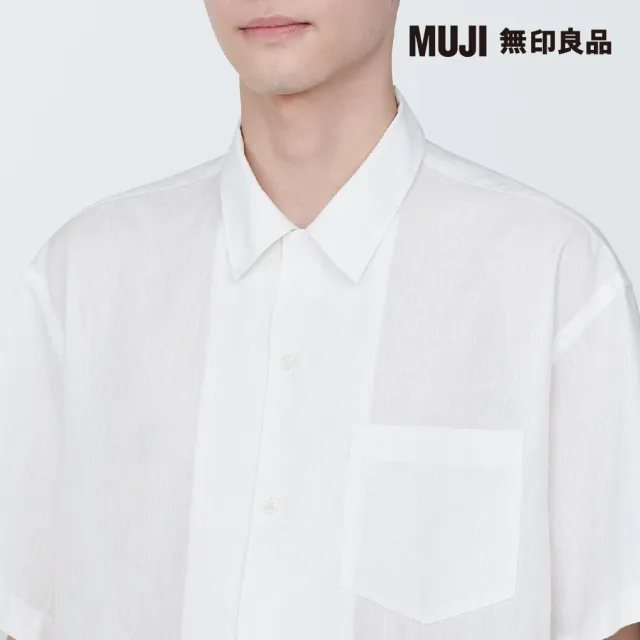 【MUJI 無印良品】男大麻混短袖襯衫(共4色)
