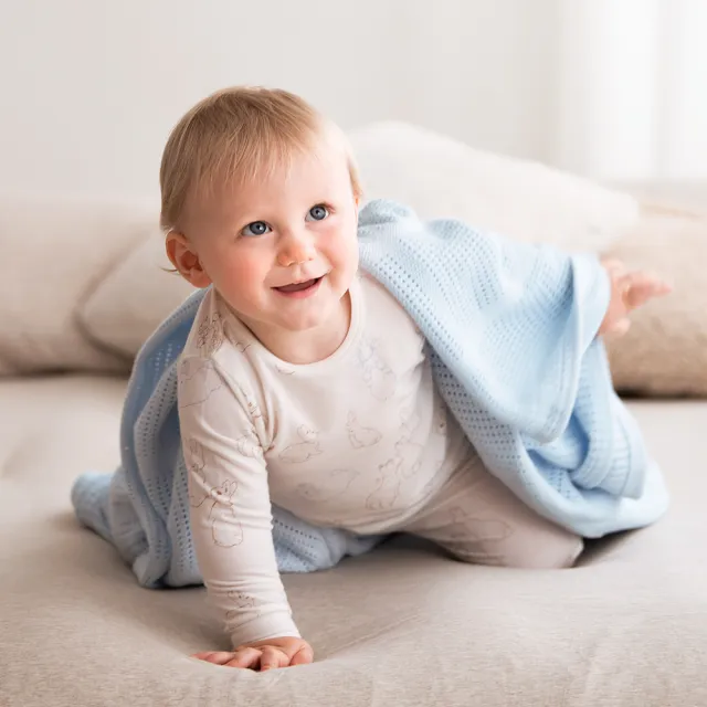 【奇哥官方旗艦】純棉洞洞毯 120x155cm(寶寶毯 嬰兒毯 四季毯 冷氣毯 涼被 小被被 蓋被 寶寶被毯)