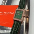 【CAMPO MARZIO】CampoMarzio手錶型號CMW0011(墨綠色錶面玫瑰金錶殼綠真皮皮革錶帶款)