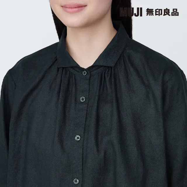 【MUJI 無印良品】女亞麻水洗長袖襯衫洋裝(共5色)