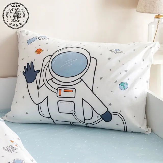 【SOLO 歐洲家居】LCW Home 太空人 單人床包套組(床包 兒童床包 單人床包)