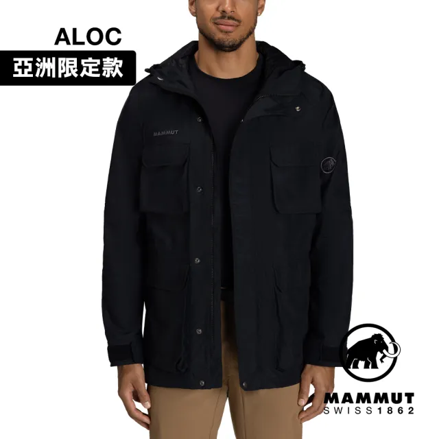 【Mammut 長毛象官方直營】Mountain WB lined Parka AF Men 日系山系輕量防風大衣 黑色 男款 #1012-00650
