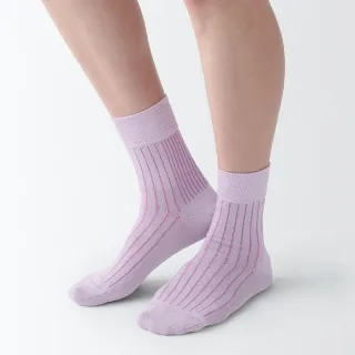 【MUJI 無印良品】女光澤感棉線編織直角短襪(共9色)