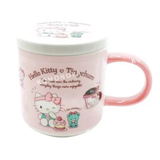 【小禮堂】三麗鷗 陶瓷馬克杯附蓋 400ml - 角色款 Kitty 酷洛米 大眼蛙(平輸品)
