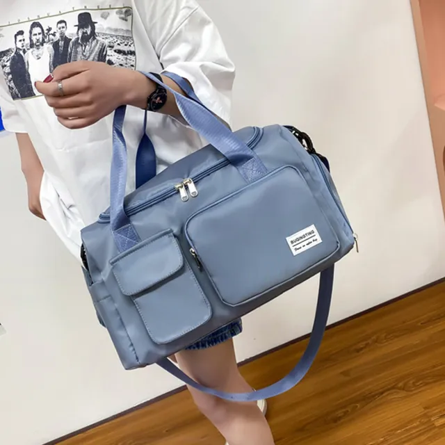 【樂居家】立體大容量雙層健身運動包(旅行袋 行李袋 乾濕分離 手提袋 過夜包 拉桿包 獨立鞋倉)