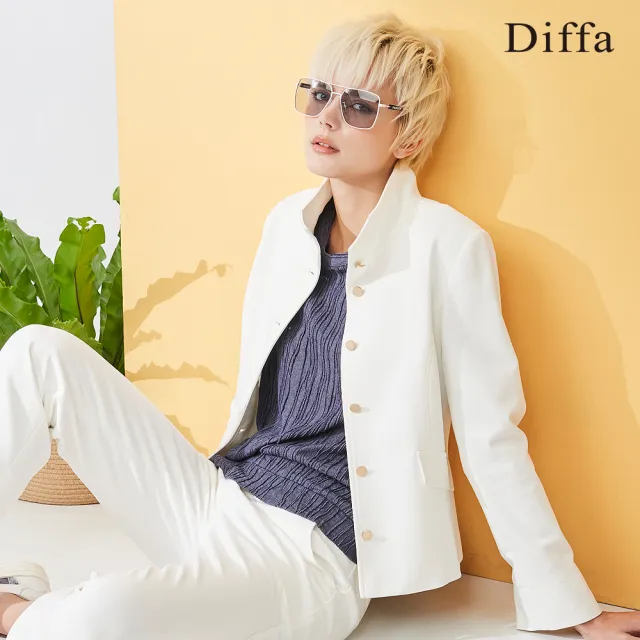 【Diffa】輕奢立領設計開釦外套-女