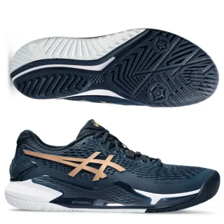 【asics 亞瑟士】GEL-RESOLUTION 9 男款 網球鞋 一般楦(1041A468-960 法國藍 榮耀系列 支撐穩定 底線型)
