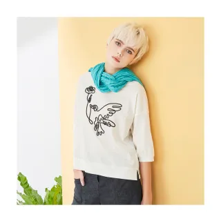 【Diffa】和平鴿繩股繡設計針織衫