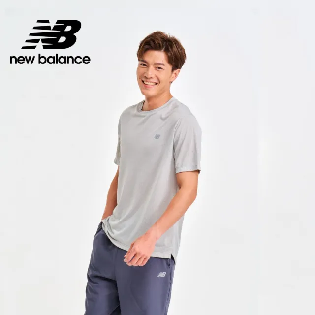 【NEW BALANCE】NB 涼感降溫透氣網眼布短袖上衣_男性_灰色_MT41253AG(美版 版型偏大)