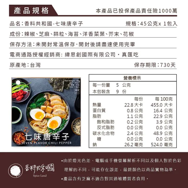 【香料共和國】七味唐辛子(1包/盒)