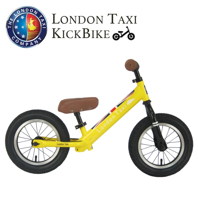 【London Taxi】專業充氣胎幼兒平衡滑步車(黃)