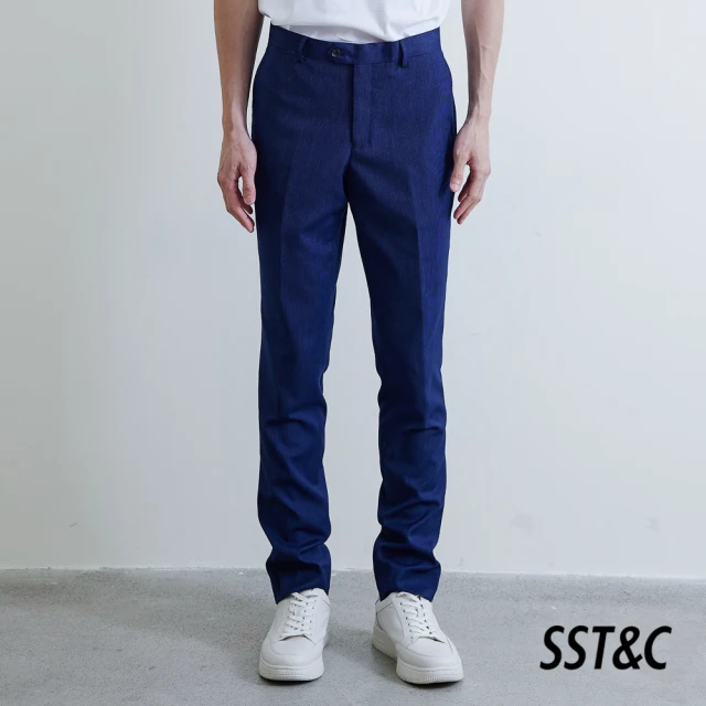 【SST&C.超值限定】海軍藍條紋修身西裝褲0212012003
