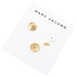 【MARC JACOBS 馬克賈伯】圓形經典品牌LOGO水鑽時尚耳環(金)