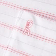 【ROBERTA 諾貝達】男裝 短袖粉條紋純棉POLO衫-白(高級精梳棉)