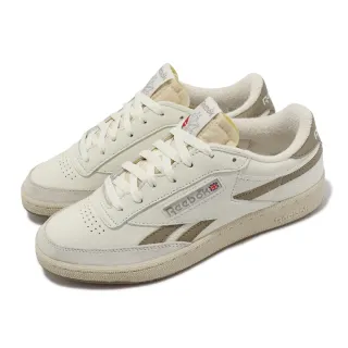 【REEBOK】休閒鞋 Club C Revenge Vintage 男鞋 米白 棕 皮革 復古 仿舊(100034035)