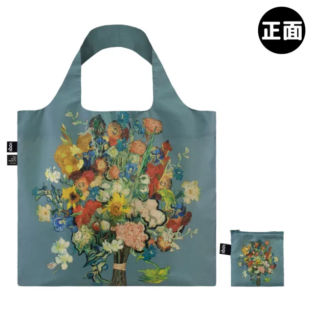 【LOQI】梵谷 花束藍(購物袋.環保袋.收納.春捲包)