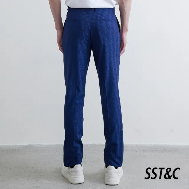 【SST&C.超值限定】海軍藍格紋修身西裝褲0212003009
