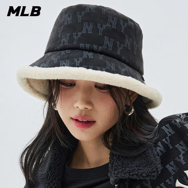 【MLB】麂皮漁夫帽 MONOGRAM系列 紐約洋基隊(3AHTMS136-50BKS)