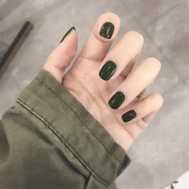 【Paula’s Nail 寶拉美甲】夜幕綠 凝膠指甲貼片(指甲貼片 光療甲片 美甲貼片)