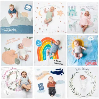 【lulujo】BABY FIRST YEART 寶寶成長包巾卡片禮盒組(多款可選)