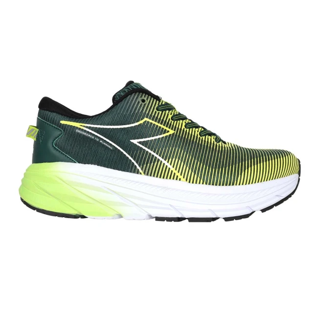 【DIADORA】男專業避震慢跑鞋-超寬楦-運動 訓練 果綠深綠白(DA71510)
