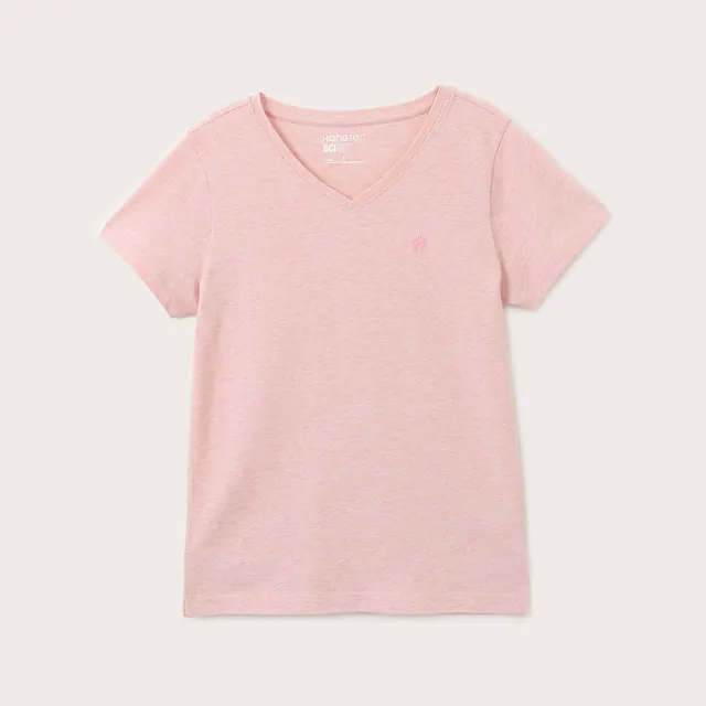 【Hang Ten】女裝-REGULAR FIT BCI純棉經典腳丫短袖素面T恤(10色選)