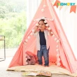 【KIDMORY】兒童IXPE安全折疊遊戲地墊+印地安遊戲帳篷(4公分加厚 帳篷兩色可選KM-566+KM-562)