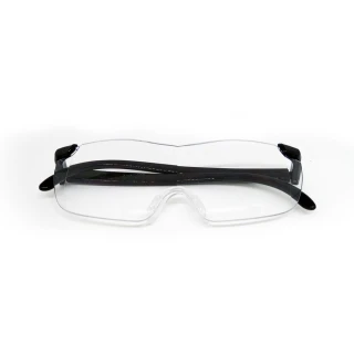 【MEGASOL】外掛式放大全焦點老花眼鏡無度數也適用精細工作眼鏡(無框加大視野多焦點老花眼鏡-MF002)