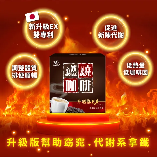 【JoyHui佳悅】燃燒咖啡EX x4盒(10包/盒 代謝型拿鐵窈窕防彈咖啡)