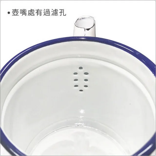【IBILI】琺瑯過濾水壺 藍1L(水瓶)