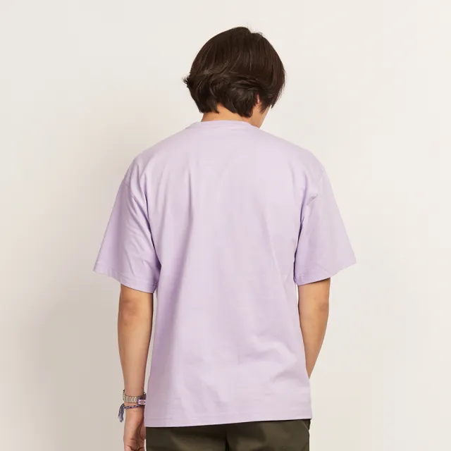 【Dickies】男女款薔薇紫純棉胸前口袋三色刺繡短袖T恤｜DK011809E61
