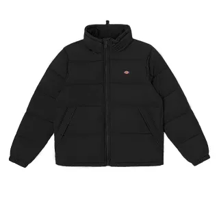 【Dickies】男款黑色胸前Logo織標調節式領口外套｜DK012502BLK