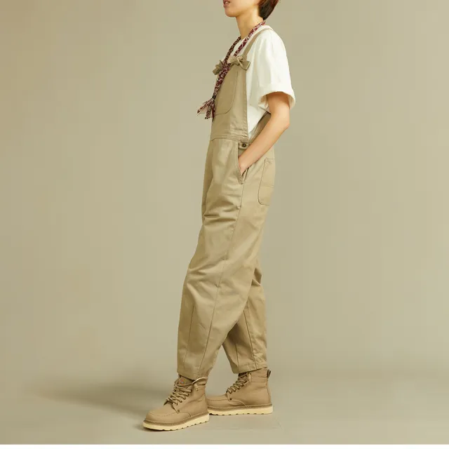 【Dickies】女款沙色交叉背帶休閒連身吊帶長褲｜DK012320CH1