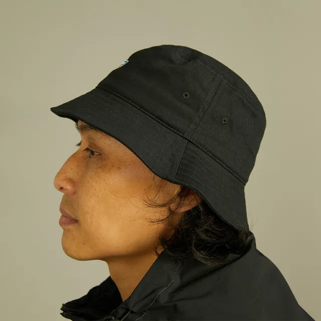 【Dickies】男女款黑色純棉經典三色Logo漁夫帽｜DK012240BLK(帽子)