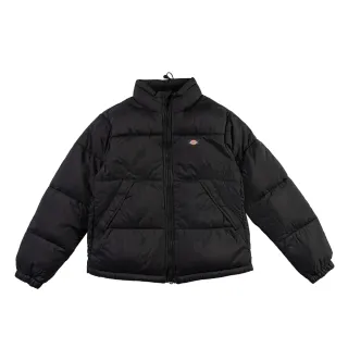 【Dickies】女款黑色輕量短版立領防風保暖外套｜DK012459BLK
