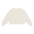 【Dickies】女款米白色純棉Dickies設計刺繡寬鬆落肩短版大學T｜DK011604C48