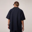 【Dickies】男款深海軍藍純棉撞色鎖邊繡設計復古短袖襯衫｜DK011531CG7