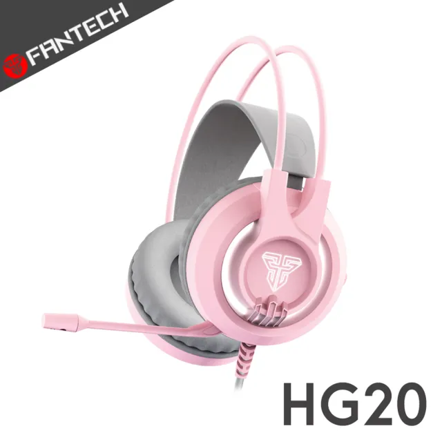 【FANTECH】HG20 白光立體聲電競耳機(櫻花粉)