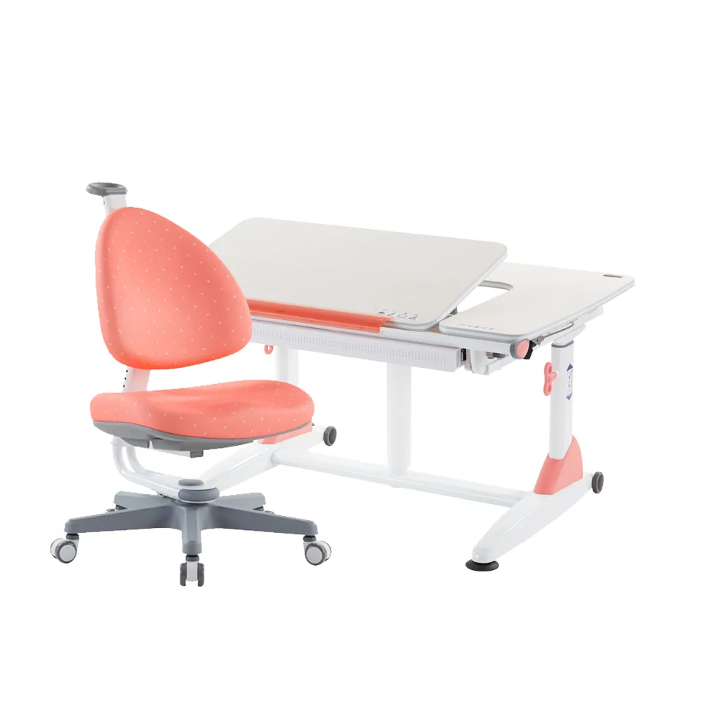 【大將作】兒童書桌G6+XS+BABO椅-珊瑚紅(書桌椅 升降桌 升降椅 成長桌 桌子 書桌)
